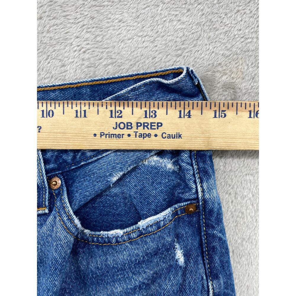 Vintage Levi’s 501 Jeans W28 L26 Distressed Button Fly Cropped Blue - Picture 9 of 11